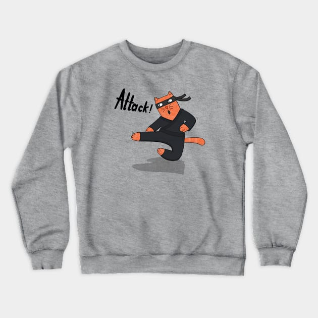 Karate Cat Crewneck Sweatshirt by Drawn to Cats